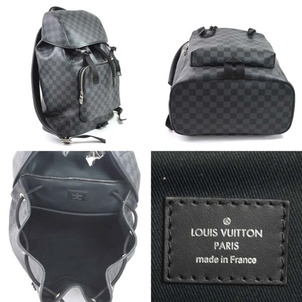 98490b 1 Louis Vuitton Zack Backpack Damier Graphite Canvas Black