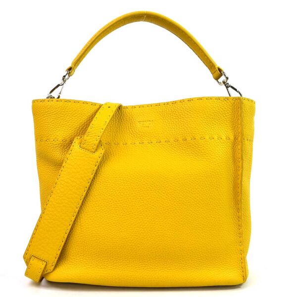 98546e Fendi Small Bucket Selleria Anna Bag Leather Yellow