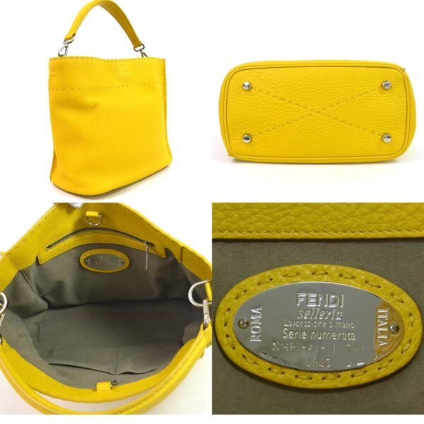 98546e 1 Fendi Small Bucket Selleria Anna Bag Leather Yellow