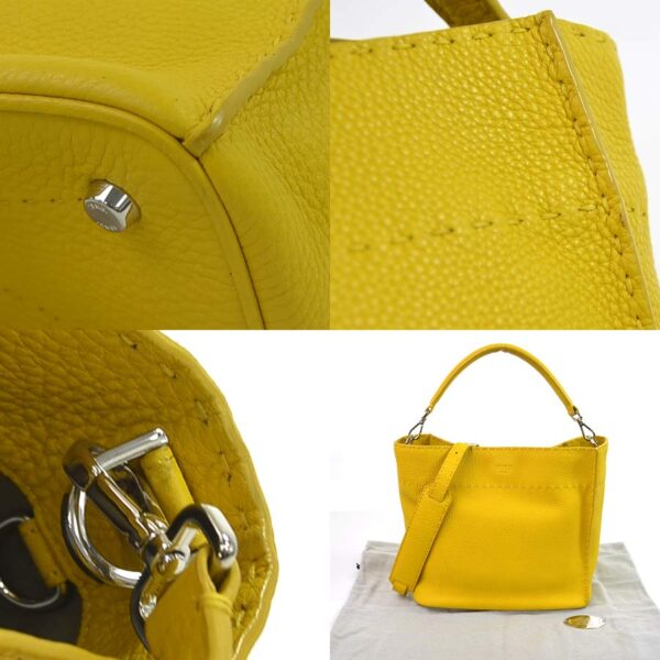 98546e 2 Fendi Small Bucket Selleria Anna Bag Leather Yellow