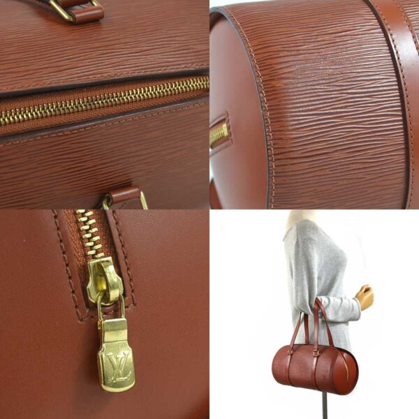 98551b 2 Louis Vuitton Soufflot Shoulder Bag Epi Leather Brown