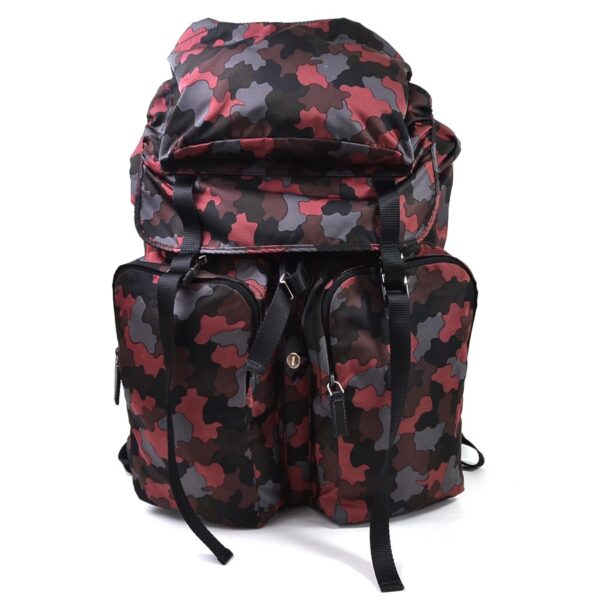 98600a Prada Rucksack Tessuto Stampat Nylon Red Multicolor