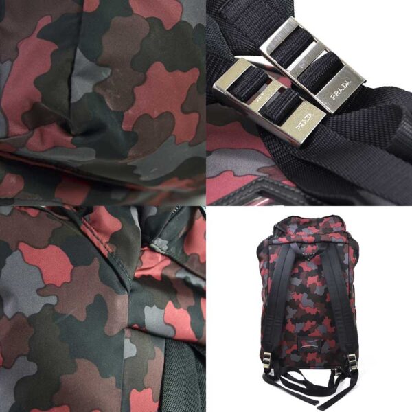 98600a 2 Prada Rucksack Tessuto Stampat Nylon Red Multicolor