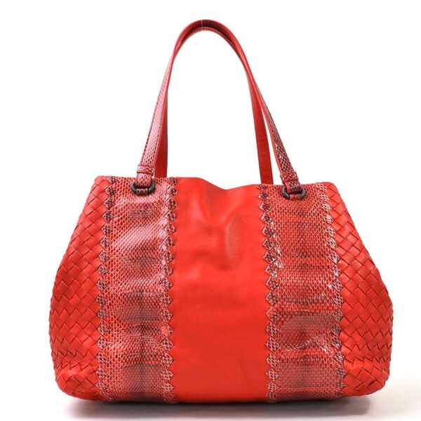 98605a Bottega Veneta Intrecciato Lizard Leather Shoulder Bag Red