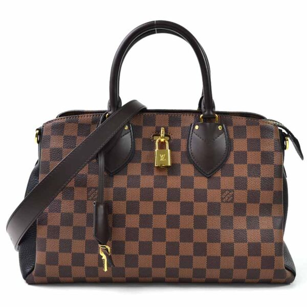 98607a Louis Vuitton Normandy 2Way Bag Damier Canvas Brown Black