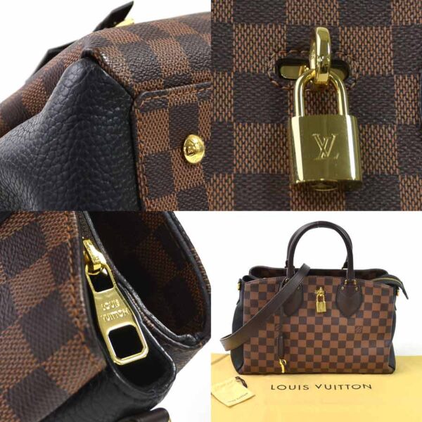 98607a 2 Louis Vuitton Normandy 2Way Bag Damier Canvas Brown Black