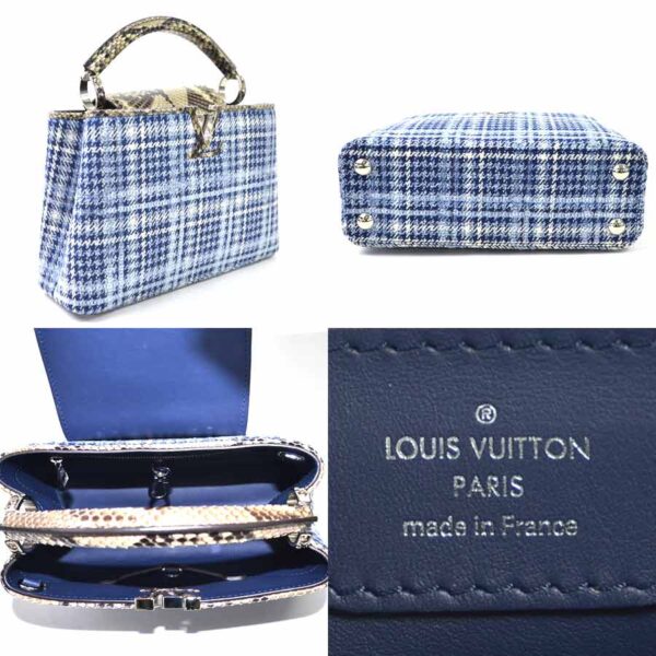 98610a 1 Louis Vuitton Capucines BB 2Way Bag Tweed Python Blue