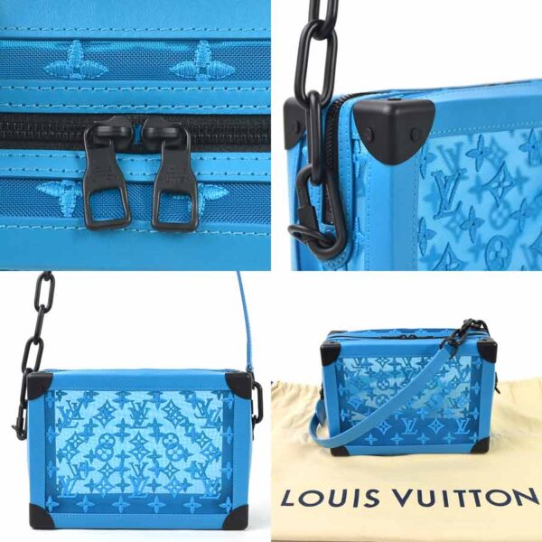 98611a 2 Louis Vuitton Soft Trunk Crossbody Bag Monogram Mesh Turquoise