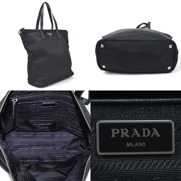 98615g 1 Prada 2Way Handbag Vela Nylon Black