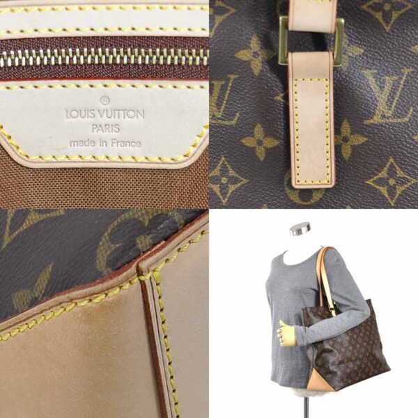 98629a 2 Louis Vuitton Cabas Mezzo Shoulder Bag Monogram Canvas Brown