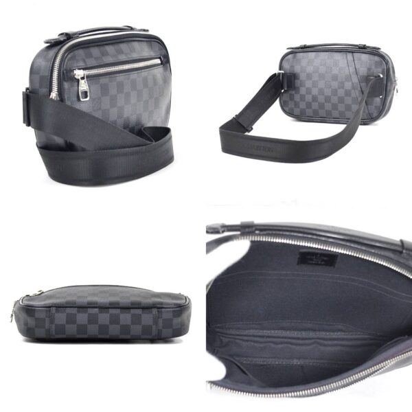 98630a 1 Louis Vuitton Umbrella Waist Pouch Damier Canvas Black Gray