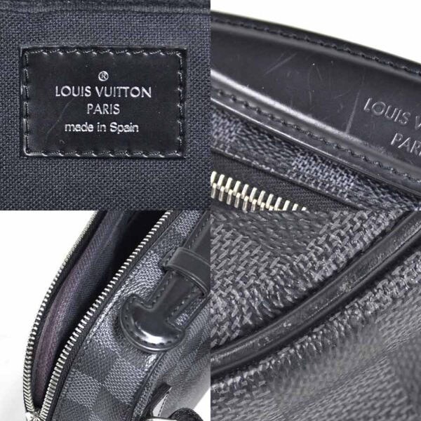 98630a 2 Louis Vuitton Umbrella Waist Pouch Damier Canvas Black Gray