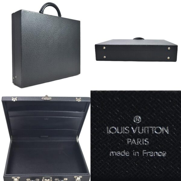 98636a 1 Louis Vuitton Diplomat Attaché Case Taiga Leather Black