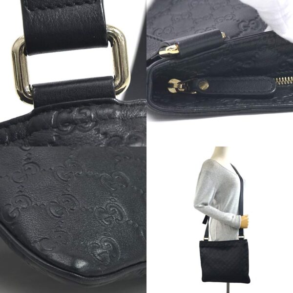 98643a 2 Gucci Guccisima Shoulder Bag Leather Black