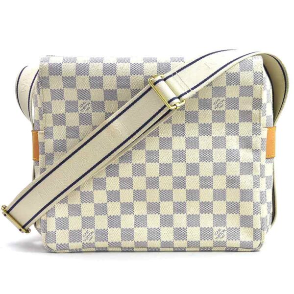 98657a Louis Vuitton Naviglio Crossbody Bag Damier Azur Canvas White