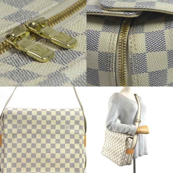 98657a 2 Louis Vuitton Naviglio Crossbody Bag Damier Azur Canvas White