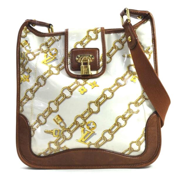 98659a Louis Vuitton Charm Musette Shoulder Bag Vinyl Brown White