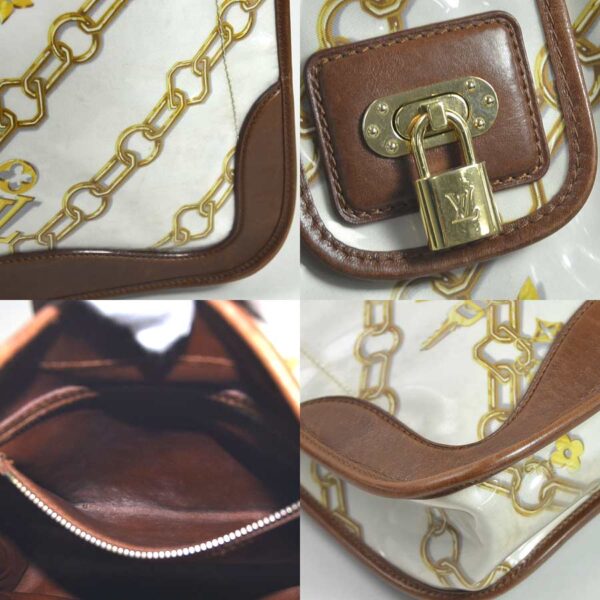 98659a 2 Louis Vuitton Charm Musette Shoulder Bag Vinyl Brown White