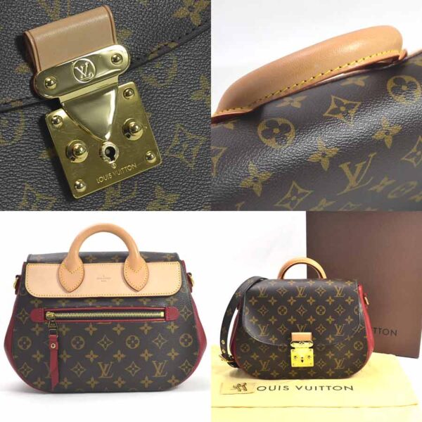 98661a 2 Louis Vuitton Eden MM 2Way Bag Monogram Canvas Red Brown