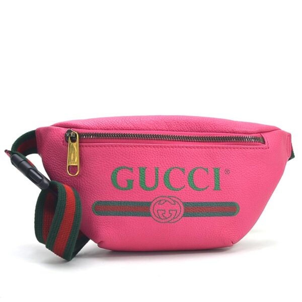 98677a Gucci Waist Pouch Leather Pink