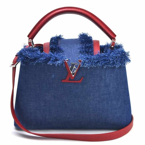 98680a Louis Vuitton Capucines PM 2Way Bag Denim Blue