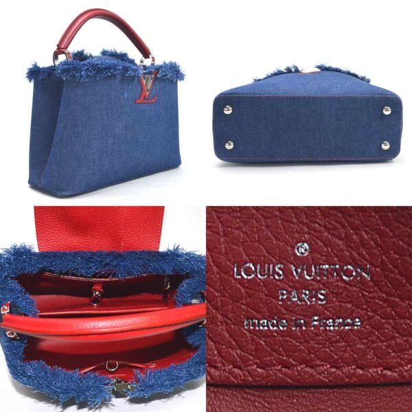 98680a 1 Louis Vuitton Capucines PM 2Way Bag Denim Blue