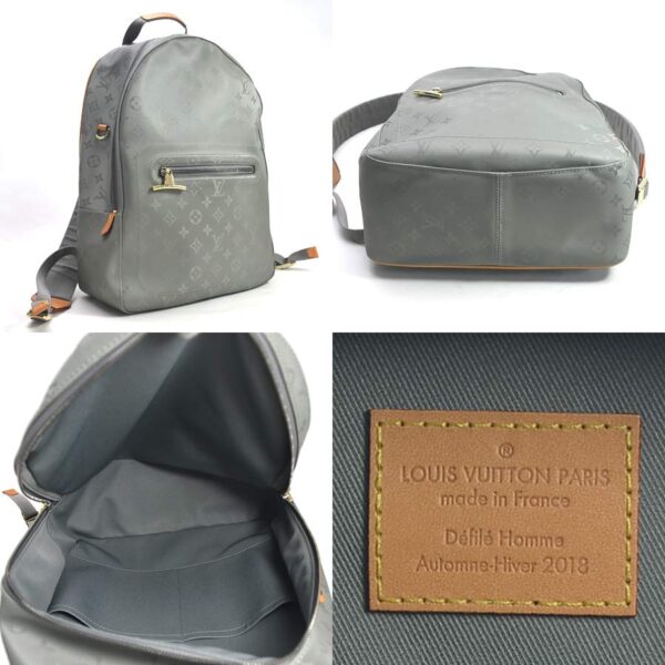 98684g 1 Louis Vuitton Titanium Backpack PM Monogram Canvas Gray