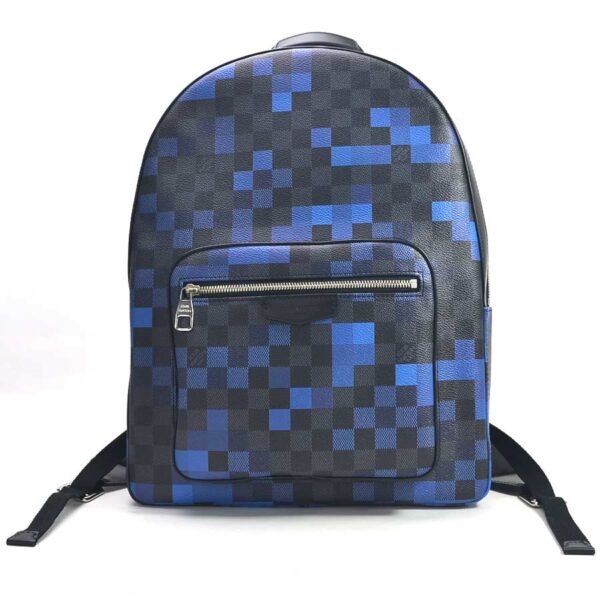 98685a Louis Vuitton Pixel Josh Backpack Damier Canvas Blue Black