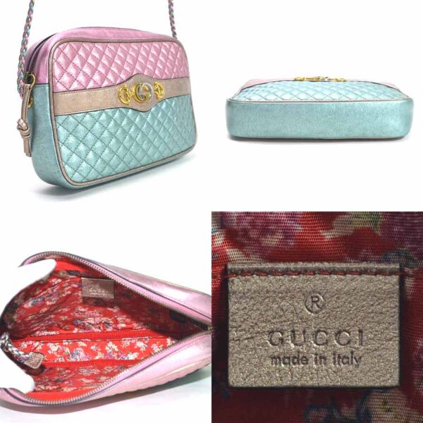 98704a 1 Gucci Horsebit Shoulder Bag Leather Pink