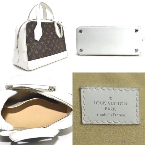 98706a 1 Louis Vuitton Dora PM 2Way Bag Monogram Canvas Brown White