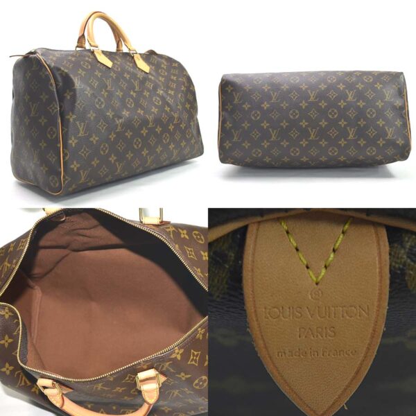 98735a 1 Louis Vuitton Speedy 40 Bag Monogram Canvas Brown