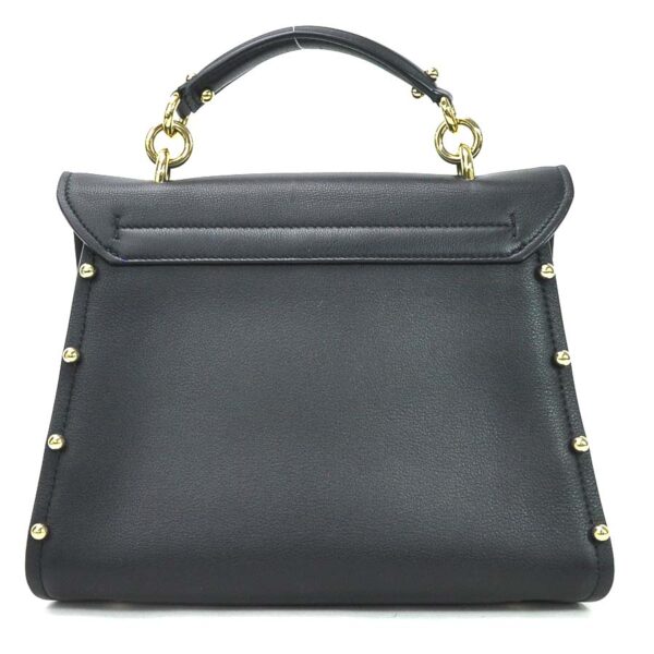 98770g 2 Salvatore Ferragamo Gancini Studded 2Way Bag Shoulder Bag Leather Black