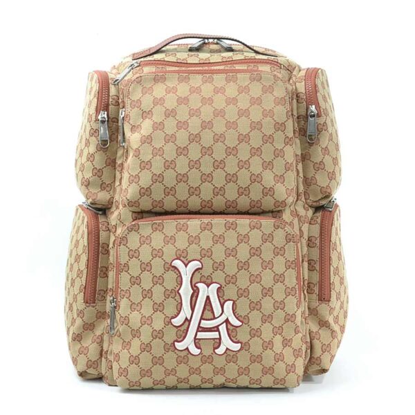 98777a Gucci LA Angel Rucksack GG Canvas Beige