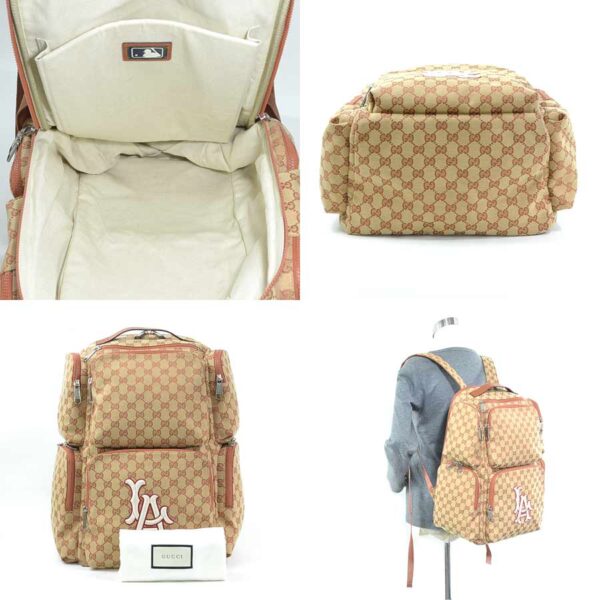 98777a 3 Gucci LA Angel Rucksack GG Canvas Beige