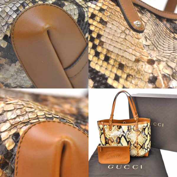 98782a 3 Gucci Tote Bag Python Beige