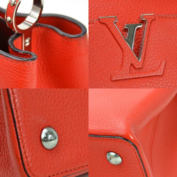 98804a 4 Louis Vuitton Capucines MM Taurillon Leather Coquelicot Red