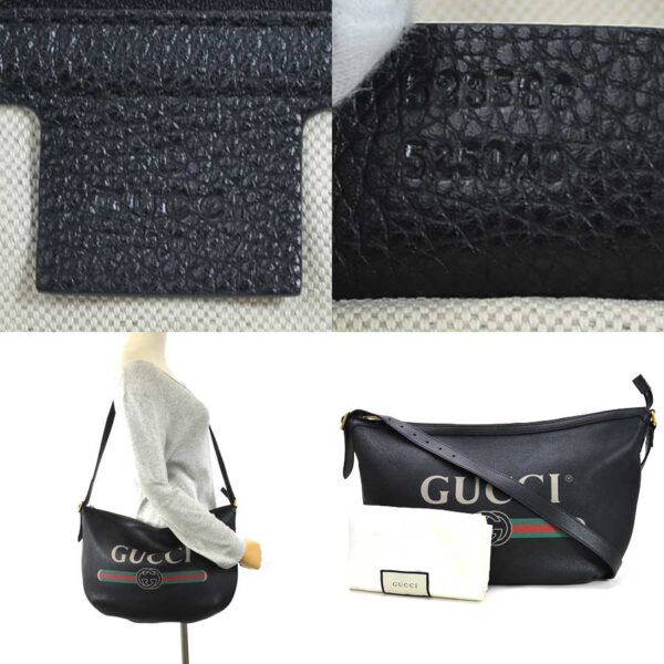 98809a 3 Gucci Hobo Bag Leather Black