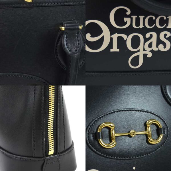 98830a 4 Gucci Top Handle Bag Leather Black