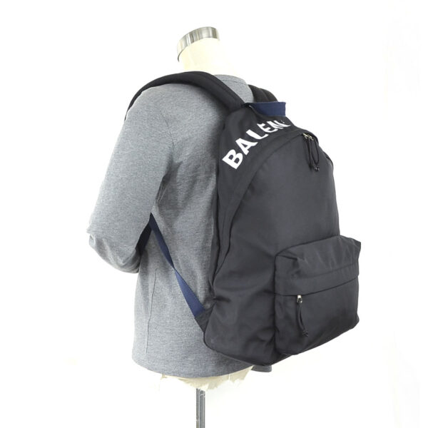 98836a 2 Balenciaga WHEEL BACKPACK Nylon Backpack Black