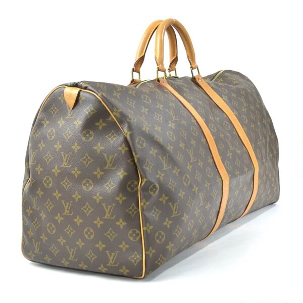 98848a 1 Louis Vuitton Keepall 60 Monogram Canvas Bag Brown