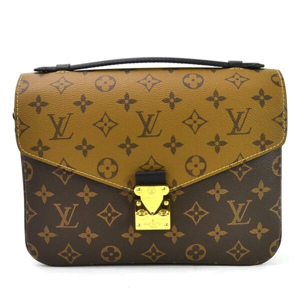 98853a Louis Vuitton Pochette Metis MM Reverse Canvas 2Way Bag Brown