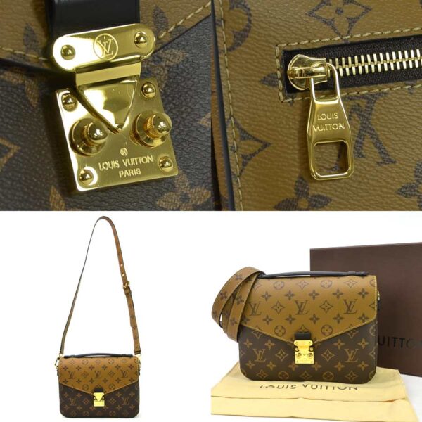 98853a 4 Louis Vuitton Pochette Metis MM Reverse Canvas 2Way Bag Brown