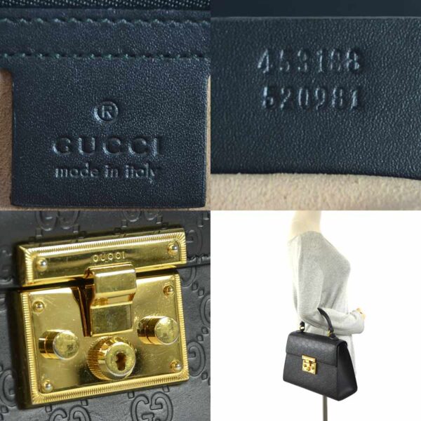 98902a 3 Gucci Guccisima Handbag Leather Black