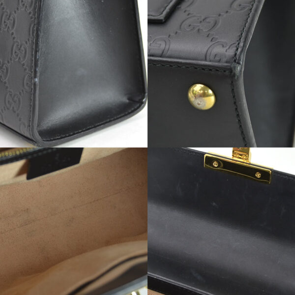 98902a 4 Gucci Guccisima Handbag Leather Black