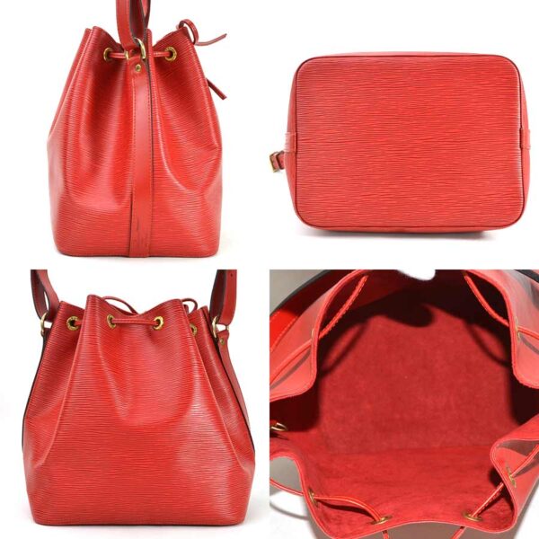 98903a 2 Louis Vuitton Noe Epi Leather Shoulder Bag Red