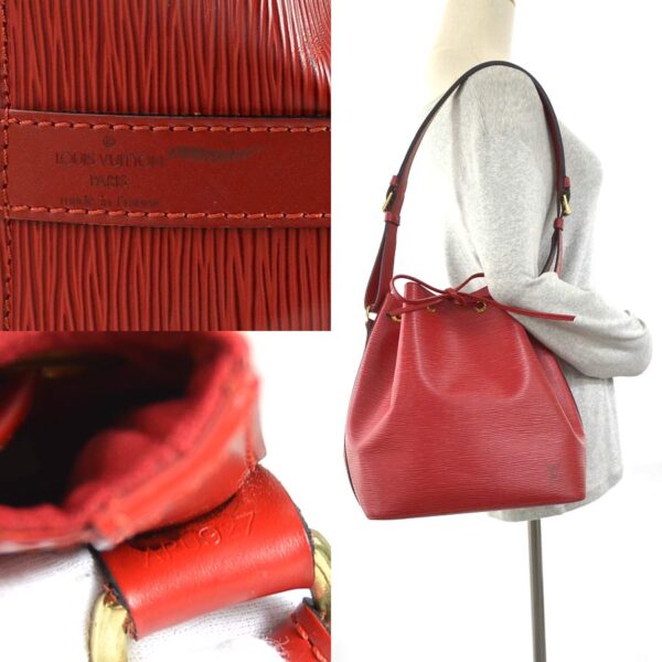 98903a 3 Louis Vuitton Noe Epi Leather Shoulder Bag Red