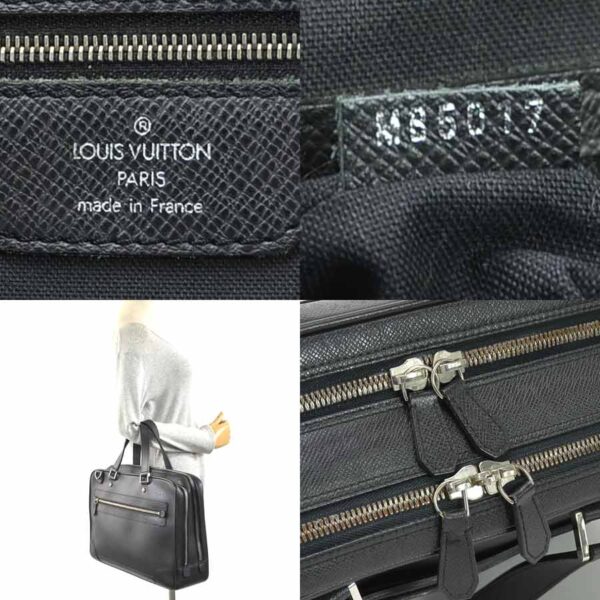 98946a 3 Louis Vuitton Alexander Taiga Leather Business Bag Black