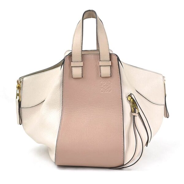 98963a Loewe Anagram Hammock Small 2Way Bag Calf Leather Pink Beige