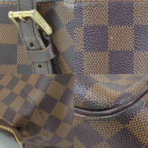 98978a 4 Louis Vuitton Belem MM Damier Canvas Shoulder Bag Brown