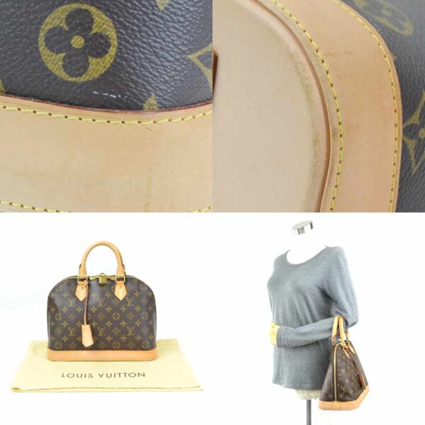 98979a 4 Louis Vuitton Alma PM Monogram Canvas Handbag Brown